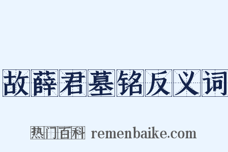 故薛君墓铭反义词是什么意思的图片